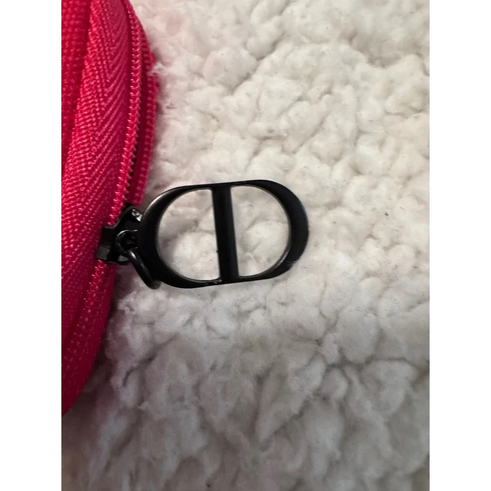 Dior Beauty Trousse Pouch Pink Canvas Miss Dior Logo Cosmetic Bag NWOT